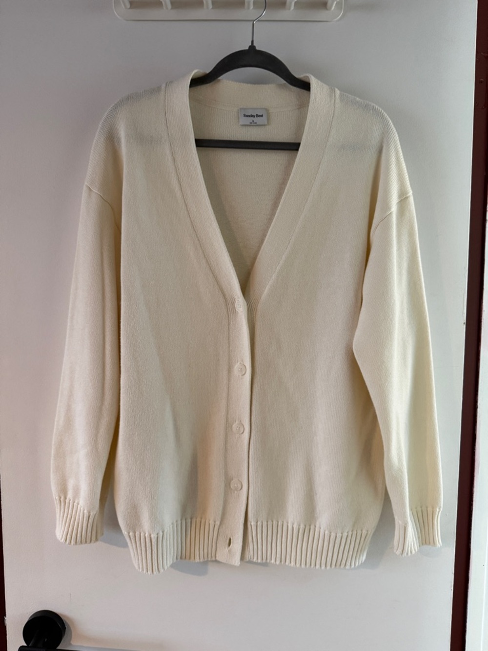 Sunday Best Cream V-Neck Button-Front Cardigan